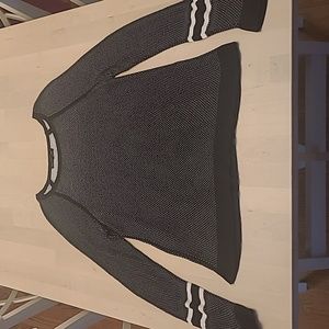 LIKE NEW rag & bone Martina Striped Pullover Open Knit Thermal Feel Vicose Top